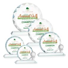 Nashdene Full Color Clear Circle Crystal Award - Golf Awards