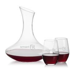 Hampton Carafe & Vale Stemless Wine - Etched Barware