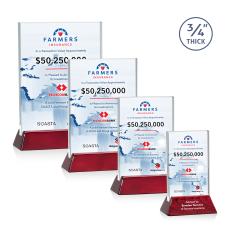 Walkerton Full Color Starfire /Rosewood (Vert) Rectangle Crystal Award - Full Color Awards