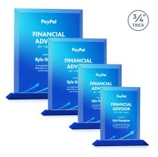 Harrington Full Color Blue Rectangle Crystal Award - Corporate Awards