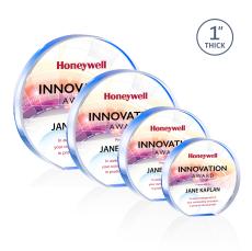 Narita Full Color Blue Circle Acrylic Award - Acrylic Awards