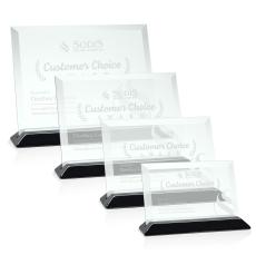 Embassy Jade/Black (Horiz) Rectangle Glass Award - Employee Awards