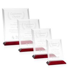 Embassy Starfire/Rosewood (Vert) Rectangle Crystal Award - Corporate Awards