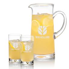 Malden Pitcher & Bastia Hiballs - Etched Barware