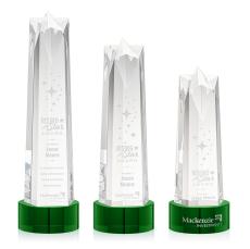 Ellesmere Star on Marvel Base - Green - Glass Awards