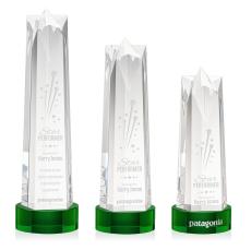Ellesmere Star on Stanrich Base - Green - Glass Awards