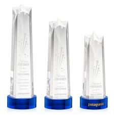 Ellesmere Star on Stanrich Base - Blue - Glass Awards