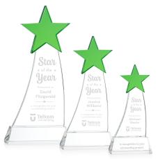 Manolita Green/Clear Star Crystal Award - Glass Awards
