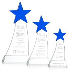 Manolita Blue/Clear Star Crystal Award - Glass Awards