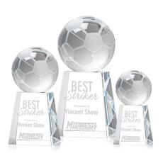 Soccer Ball Spheres on Celestina Base Crystal Award - Soccer Awards
