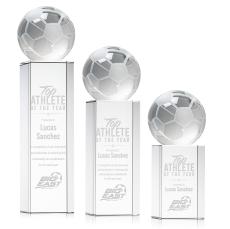 Soccer Ball Spheres on Dakota Base Crystal Award - Crystal Awards