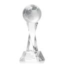 Soccer Ball Clear on Langport Base Spheres Crystal Award