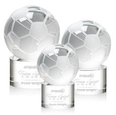 Soccer Ball Spheres on Marvel Base Crystal Award - Crystal Awards