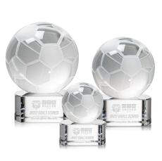 Soccer Ball Spheres on Paragon Base Crystal Award - Corporate Awards