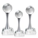 Soccer Ball Spheres on Willshire Base Crystal Award