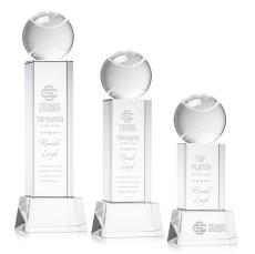 Tennis Ball Clear on Belcroft Base Spheres Crystal Award - Tennis Awards