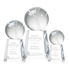 Tennis Ball Spheres on Celestina Base Crystal Award - Tennis Awards