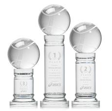Tennis Ball Spheres on Colverstone Base Crystal Award - Tennis Awards