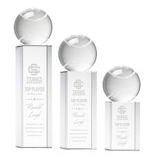 Tennis Ball Spheres on Dakota Base Crystal Award - Tennis Awards
