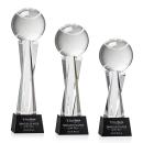 Tennis Ball Black on Grafton Base Spheres Crystal Award