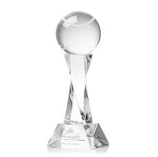 Tennis Ball Clear on Langport Base Spheres Crystal Award - Tennis Awards