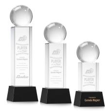 Baseball Black on Belcroft Base Spheres Crystal Award - Baseball Awards