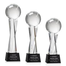 Baseball Black on Grafton Base Spheres Crystal Award - Corporate Awards