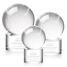Baseball Spheres on Marvel Base Crystal Award - Corporate Awards