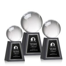 Baseball Spheres on Tall Marble Base Crystal Award - Corporate Awards