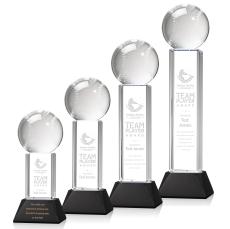 Baseball Black on Stowe Base Spheres Crystal Award - Corporate Awards