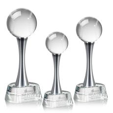 Baseball Spheres on Willshire Base Crystal Award - Corporate Awards