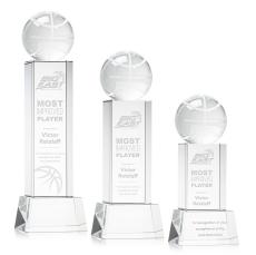 Basketball Clear on Belcroft Base Spheres Crystal Award - Basketball Awards