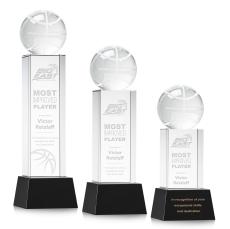 Basketball Black on Belcroft Base Spheres Crystal Award - Basketball Awards