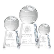 Basketball Spheres on Celestina Base Crystal Award - Basketball Awards