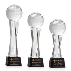 Basketball Black on Grafton Base Spheres Crystal Award - Basketball Awards