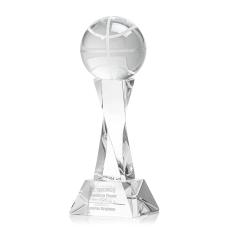 Basketball Clear on Langport Base Spheres Crystal Award - Basketball Awards