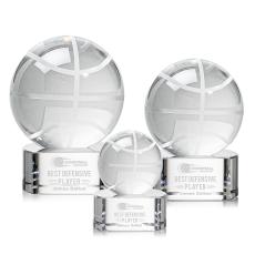 Basketball Spheres on Paragon Base Crystal Award - Basketball Awards