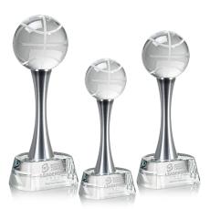 Basketball Spheres on Willshire Base Crystal Award - Corporate Awards