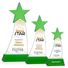 Manolita Full Color Green/Green Star Crystal Award - Corporate Awards