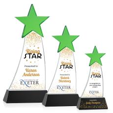 Manolita Full Color Green/Black Star Crystal Award - Corporate Awards