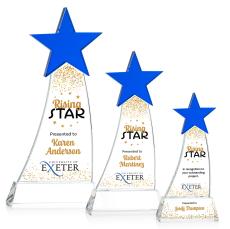 Manolita Full Color Blue/Clear Star Crystal Award - Corporate Awards