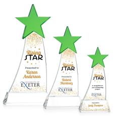 Manolita Full Color Green/Clear Star Crystal Award - Corporate Awards
