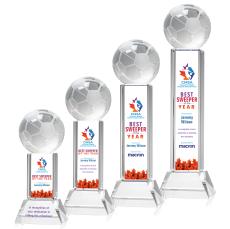 Soccer Ball Full Color Clear on Stowe Spheres Crystal Award - Soccer Awards
