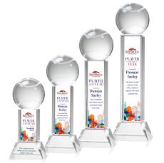 Tennis Ball Full Color Clear on Stowe Spheres Crystal Award - Tennis Awards