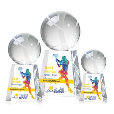 Tennis Ball Full Color Spheres on Celestina Crystal Award - Tennis Awards
