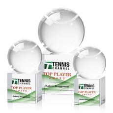 Tennis Ball Full Color Spheres on Granby Crystal Award - Tennis Awards