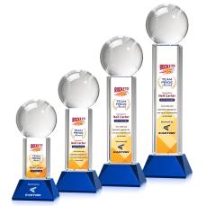 Baseball Full Color Blue on Stowe Spheres Crystal Award - Corporate Awards