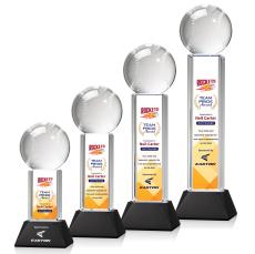 Baseball Full Color Black on Stowe Spheres Crystal Award - Corporate Awards
