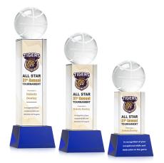 Basketball Full Color Blue on Belcroft Spheres Crystal Award - Basketball Awards