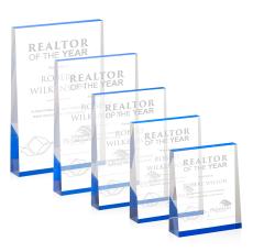 Lansing Rectangle -Blue (Vert) Acrylic Award - Corporate Awards